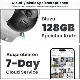 galayou 5MP Überwachungskamera Aussen Akku Solar Weiß