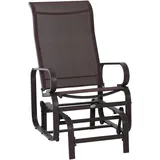 Outsunny Schaukelstuhl Garten Gartenstuhl Relaxstuhl Gartenschaukel Garten Metall Schaukel Stuhl Für Garten Terrasse Balkon Texteline Braun 60 X 78 X 105 Cm
