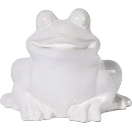 Dobar Keramik-Gartenfigur Frosch Weiß Gr. M