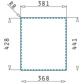 PYRAMIS Lydia (34x40) 1B FB Edelstahl poliert + Handbetätigung