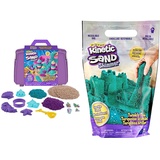 Kinetic Sand Meerjungfrauen Koffer - mit 1 kg original kinetischem Sand aus Schweden in 3 Farben & Schimmersand Petrol, 907 g - blaugrüner Glitzersand für Indoor-Sandspiel aus Schweden, ab 3 Jahren