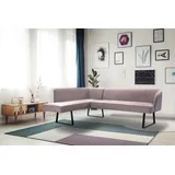 exxpo - sofa fashion Eckbank »Americano«, mit Keder und Metallfüßen, Bezug in verschiedenen Qualitäten, pink