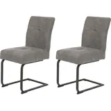 Hela Tische, 2er Set Freischwinger, TOPSELLER 2er-Set", grau - Komfortsitz Federkorb - Vierkant Metallgestell - 120kg belastbar - Grau