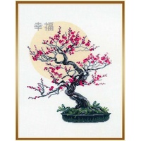 Riolis Stickbild-Set, Motiv Bonsai Sakura Wish von Wohlbefinden Multi