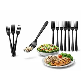 lauroo Schwarzes Mehrweg Besteck Set 200 St.