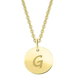Ketten-Anhänger ONE ELEMENT "Buchstabe G Buchstaben Anhänger aus 333 Gelbgold Ø 11,0 mm", gold, Schmuckanhänger, Damen, G, Gelbgold 333-Gold, Gelbgold 333, Gold, Damen Gold Schmuck Buchstabe G