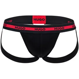 Hugo Herren Jockstrap, 3er Pack - TRIPLET PLANET, Cotton Stretch, Logo Schwarz/Rot/Weiß XL