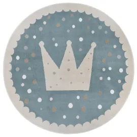 HANSE HOME Adventures Crown", blau (blau,creme), H:8mm Ø:140cm, Polypropylen, Teppiche, Kinderteppich, Spielteppich, fest, Kinderzimmer, Kurzflor, Spielunterlage