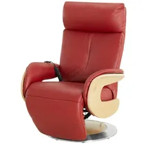 HIMOLLA Ledersessel 7818 ¦ rot ¦ Maße (cm): B: 75 H: 112 T: 87