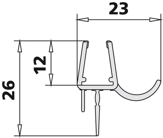 Kermi 3249 2x Dichtleiste AT 3270 14, Länge: 985 mm, 2534050 2534050
