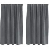 vidaXL Verdunkelungsvorhänge 2 pcs Hellgrau 140 x 140 cm