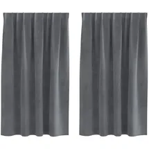 vidaXL Verdunkelungsvorhänge 2 pcs Hellgrau 140 x 140 cm