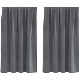 vidaXL Verdunkelungsvorhänge 2 pcs Hellgrau 140 x 140 cm