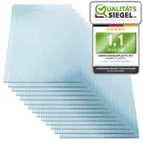 KAISER PLASTIC® Xtra Strong | 12er Set Gewächshausplatten | Stärke 6mm | 605 x 1210 mm | Polycarbonat (PC) | 12,60 m2 | Gewicht: 950g/m2 | Hohlkammerplatte - Doppelstegplatte