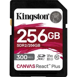 KINGSTON Speicherkarte "Canvas React Plus SD 256GB", schwarz, 256 GB, Speicherkarten