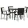 vidaXL Polyrattan Garten-Essgruppe 5-tlg. schwarz inkl. Kissen 3185096