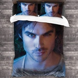 ANSSON The Vampire Diaries Bettwäsche-Sets,Damon Salvatore Kinder Bettbezüg und 2 Kissenbezug,Schlafzimmer dekorative Bettwäsche Hypoallergen (King 240x220, V6)