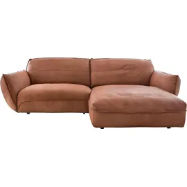 BeType Eckcouch Anilinleder 2-Sitzer Braun