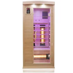 Dewello® Infrarotkabine Infrarotsauna PIERSON 90cm x 90cm inkl. 3 Vollspektrumstrahler, 3 Karbonstrahler, Farblicht, LED
