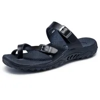 Skechers Damen Reggae-carribean Zehentrenner mit doppelter Schnalle, Schwarz, 41 EU - 41 EU