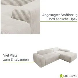 Juskys Sofa in L-Form Vals rechts Beige