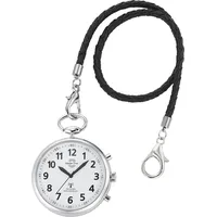 Taschenuhr MASTER TIME, silber (silberfarben), Taschenuhren, Herren, sprechende Funkuhr, Quarzuhr, Status Funkempfang, 4 Alarmzeiten