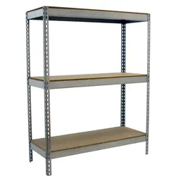 SimonRack Metallregal ohne Schrauben mit Simonforte 3 Regale. Galva Farbe/Holz 1500x1200x450 mm