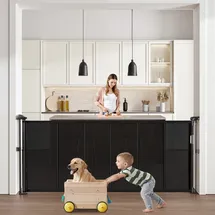 Vevor einziehbares Babygitter 870 mm hoch, ausziehbar bis 1800 mm breit, Gitter für Kinder oder Haustiere, Netzmaterial, einfach zu installieren, fü