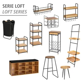 Wenko Beistellregal Loft 42,0 x 33,5 x 69,0 cm Braun, Schwarz