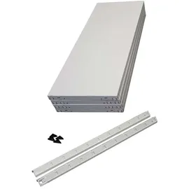 SCHULTE Regalwelt Steckregal mit 4 Fachböden, 65 kg Tragkraft, 190x100x40 cm (HxBxT), weiß,