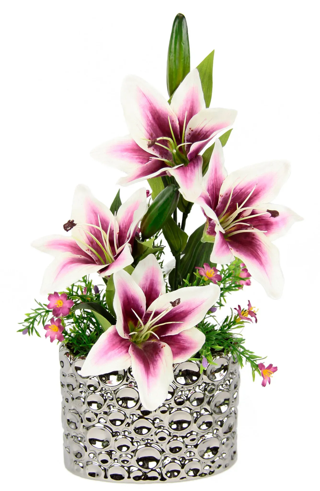 Kunstpflanze OTTO HOME, rosa (dunkelrosa), B:25cm H:44cm T:16cm, Polyester, Kunstpflanzen, Kunstpflanze, Arrangement im Topf