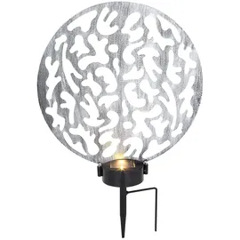 GLOBO Solarleuchte Metall 30x10x41 cm 2x LED warmweiß silber antik