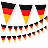 TK Gruppe Timo Klingler XXL 25 Meter Wimpelkette Deutschland Girlande schwarz, rot, gelb (Gold) als Deko Dekoration, Fanartikel, Partydekoration zur Fußball Weltmeisterschaft WM 2026 (25 Meter)