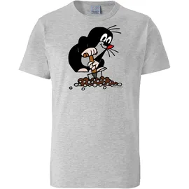 LOGOSHIRT T-Shirt "Der kleine Maulwurf", Damen, Gr. XL, grau (grau, meliert), 95% Baumwolle, 5% Viskose, unifarben, normal, Rundhals, Shirts T-Shirt, mit lizenziertem Print