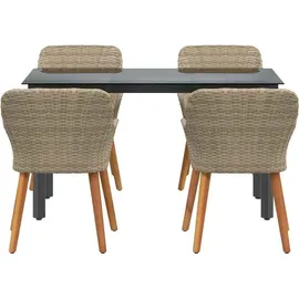 vidaXL Garten Essgruppe 5-tlg. Beige
