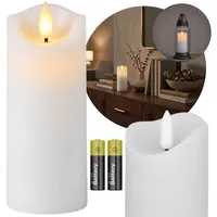 Sarcia.eu LED-Kerze Weiße LED-Kerze mit Flammeneffekt für Grablichter, 15 cm weiß
