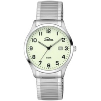 SELVA SELVA Quarz-Armbanduhr mit Zugband bicolor, Zifferblatt weiß Ø 39mm
