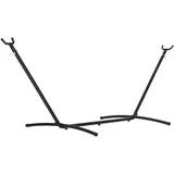 Hängemattengestell, Stabiler, Epoxidbeschichteter Metallrahmen, Schwarz, 6-fach Höhenverstellbar, Maße: 2,80 M L X 1,17 M B X 1,10 M H