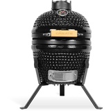 CREATE BBQ Kamado/Smoker aus Keramik, schwarz, 33 cm (13 Zoll), kann grillen, räuchern und kochen, mit Temperaturregler und zwei Belüftungsquellen.