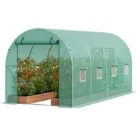 Gewächshaus Tunnel Treibhaus Frühbeet Tomatenhaus 445x194x192cm grün