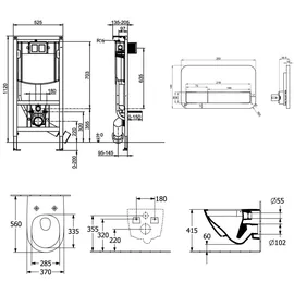 Villeroy & Boch Subway 3.0 WC-Set mit Vorwandelement und Betätigungsplatte
