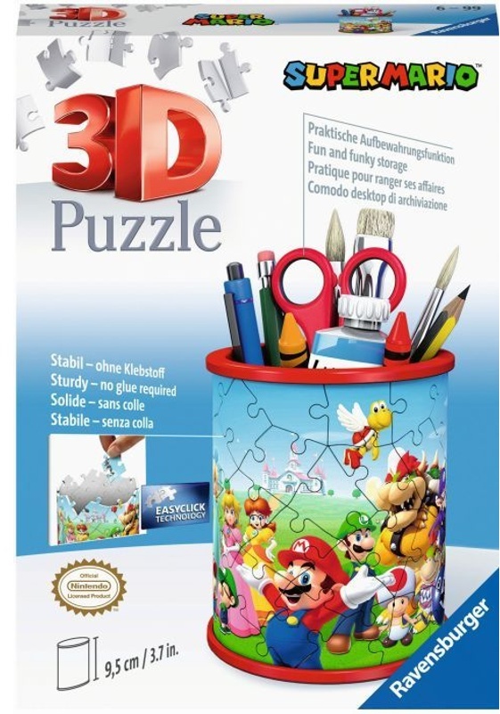 Ravensburger 3D Puzzle Utensilo Super Mario 11255 - 54 Teile - Stiftehalter Für Super Mario Fans Ab 6 Jahren