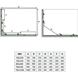 Kiamami Valentina Venere Duschkabine mit Eckeinstieg 70 x 100 cm weißes Glas mit Siebdruck