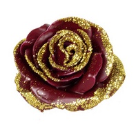 Flowerbox Wachsrose 12er-Set - goldfarben