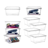 BigDean 9er Set Aufbewahrungsboxen mit Deckel 1,7L klein - belüftete & stapelbare Klarsichtboxen transparent - aus PP-Kunststoff - Organizer Box