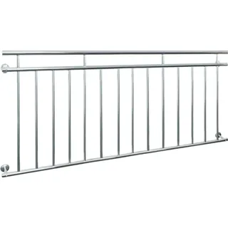 ECD Germany Französischer Balkon 90x184 cm mit 14 Füllstäben, glänzend, Balkongeländer Stabgeländer Balkonbrüstung