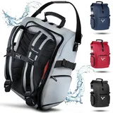 Valkental - Hochwertige & Vollreflektierende Fahrradtasche - 23L - Geeignet als Gepäckträgertasche, Rucksack & Umhängetasche - 100% Wasserdicht