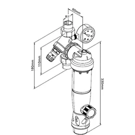 SYR Duo DFR Rückspülfilter mit Druckminderer und Manometer DN 25