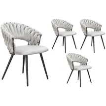 LC Home Esszimmerstuhl »Nancy« Samtoptik hellgrau/ taupe Armlehnstuhl Designerstuhl