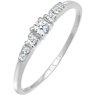 Elli DIAMONDS Verlobungsring Diamanten (0.1 ) 585 Weißgold Ringe Damen